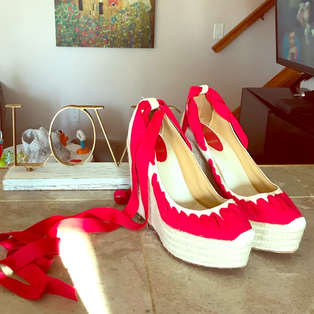 louboutin espadrilles wedges